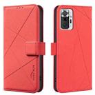 For Redmi Note 10 Pro Max / Note 10 Pro Geometric Pattern RFID Leather Phone Case(Red) - 1