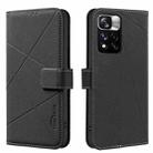 For Redmi Note 11 Pro / 11 Pro 5G Global Geometric Pattern RFID Leather Phone Case(Black) - 1