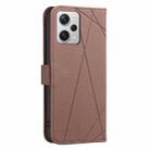 For Redmi Note 12 Pro+ Global Geometric Pattern RFID Leather Phone Case(Brown) - 3
