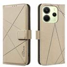 For Redmi Note 14 4G 16.25mm Geometric Pattern RFID Leather Phone Case(Beige) - 1