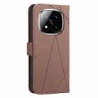For Redmi Note 14 Pro 5G / 14 Pro+ 5G Geometric Pattern RFID Leather Phone Case(Brown) - 3