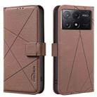 For Redmi K70E Geometric Pattern RFID Leather Phone Case(Brown) - 1