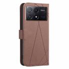 For Redmi K70E Geometric Pattern RFID Leather Phone Case(Brown) - 3
