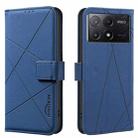 For Redmi K70E Geometric Pattern RFID Leather Phone Case(Blue) - 1