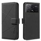 For Redmi K70E Geometric Pattern RFID Leather Phone Case(Black) - 1