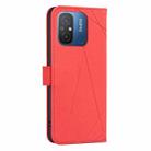 For Redmi 12C Geometric Pattern RFID Leather Phone Case(Red) - 3