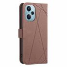 For Redmi Note 12 Turbo Geometric Pattern RFID Leather Phone Case(Brown) - 3