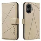 For Redmi Turbo 4 Pro Geometric Pattern RFID Leather Phone Case(Beige) - 1