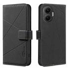 For Redmi Turbo 4 Pro Geometric Pattern RFID Leather Phone Case(Black) - 1