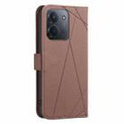 For Redmi 15C 4G 173.1mm / 15C 5G 173.1mm Geometric Pattern RFID Leather Phone Case(Brown) - 3