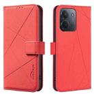 For Redmi 15C 4G 173.1mm / 15C 5G 173.1mm Geometric Pattern RFID Leather Phone Case(Red) - 1