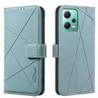 For Xiaomi Poco X5 Geometric Pattern RFID Leather Phone Case(Green) - 1