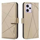 For Xiaomi Poco X5 Pro Geometric Pattern RFID Leather Phone Case(Beige) - 1