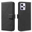 For Xiaomi Poco X5 Pro Geometric Pattern RFID Leather Phone Case(Black) - 1