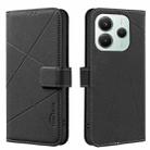 For Xiaomi Poco M7 Pro 5G  Geometric Pattern RFID Leather Phone Case(Black) - 1