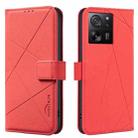 For Xiaomi 13T Geometric Pattern RFID Leather Phone Case(Red) - 1