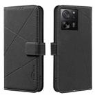 For Xiaomi 13T Geometric Pattern RFID Leather Phone Case(Black) - 1