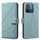 For Xiaomi Poco C55 Geometric Pattern RFID Leather Phone Case(Green) - 1