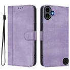 For Nothing CMF Phone 1 Line Splicing Buckle Retro Leather Phone Case(Purple) - 2