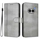 For Nothing Phone 2a Line Splicing Buckle Retro Leather Phone Case(Grey) - 2