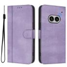 For Nothing Phone 2a Line Splicing Buckle Retro Leather Phone Case(Purple) - 2