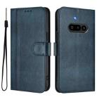 For Nothing Phone 3a Line Splicing Buckle Retro Leather Phone Case(Dark Blue) - 2