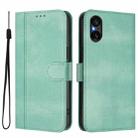 For Sony Xperia 5 V Line Splicing Buckle Retro Leather Phone Case(Mint Green) - 2