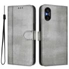 For Sony Xperia 5 V Line Splicing Buckle Retro Leather Phone Case(Grey) - 2