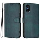 For Sony Xperia 5 V Line Splicing Buckle Retro Leather Phone Case(Dark Green) - 2