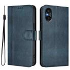For Sony Xperia 5 V Line Splicing Buckle Retro Leather Phone Case(Dark Blue) - 2