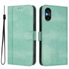 For Sony Xperia 5 VI Line Splicing Buckle Retro Leather Phone Case(Mint Green) - 2