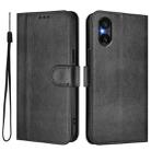 For Sony Xperia 5 VI Line Splicing Buckle Retro Leather Phone Case(Black) - 2