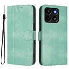 For ZTE Blade A35 / A55 Line Splicing Buckle Retro Leather Phone Case(Mint Green) - 2