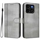 For ZTE Blade A35 / A55 Line Splicing Buckle Retro Leather Phone Case(Grey) - 2
