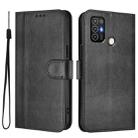 For ZTE Blade A52 Line Splicing Buckle Retro Leather Phone Case(Black) - 2
