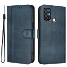 For ZTE Blade A52 Line Splicing Buckle Retro Leather Phone Case(Dark Blue) - 2