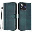 For ZTE Blade A73 4G Line Splicing Buckle Retro Leather Phone Case(Dark Green) - 2