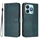 For ZTE Blade A75 4G Line Splicing Buckle Retro Leather Phone Case(Dark Green) - 2