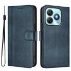 For ZTE Blade A75 4G Line Splicing Buckle Retro Leather Phone Case(Dark Blue) - 2