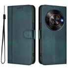 For ZTE Blade A75 5G / Nubia Focus 5G Line Splicing Buckle Retro Leather Phone Case(Dark Green) - 2