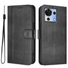 For ZTE Blade V50 Vita Line Splicing Buckle Retro Leather Phone Case(Black) - 2