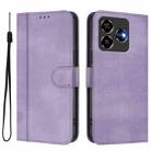 For ZTE Blade V60 4G / Axon 60 4G Line Splicing Buckle Retro Leather Phone Case(Purple) - 2
