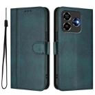 For ZTE Blade V60 Vita / V60 Design Line Splicing Buckle Retro Leather Phone Case(Dark Green) - 2