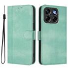 For ZTE Blade V70 Line Splicing Buckle Retro Leather Phone Case(Mint Green) - 2
