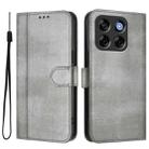 For ZTE Blade V70 Line Splicing Buckle Retro Leather Phone Case(Grey) - 2