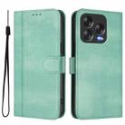 For ZTE Blade V70 Vita / Nubia V70 Design Line Splicing Buckle Retro Leather Phone Case(Mint Green) - 2