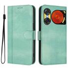 For ZTE Nubia Music 2 Line Splicing Buckle Retro Leather Phone Case(Mint Green) - 2