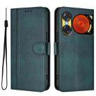 For ZTE Nubia Music 2 Line Splicing Buckle Retro Leather Phone Case(Dark Green) - 2