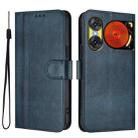For ZTE Nubia Music 2 Line Splicing Buckle Retro Leather Phone Case(Dark Blue) - 2