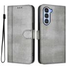 For ZTE Nubia S 5G A403ZT Line Splicing Buckle Retro Leather Phone Case(Grey) - 2